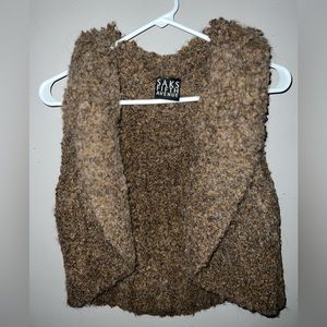 Womens Small Brown Saks Fifth Avenue Double breasted Wool/Alpaca Blend Vest